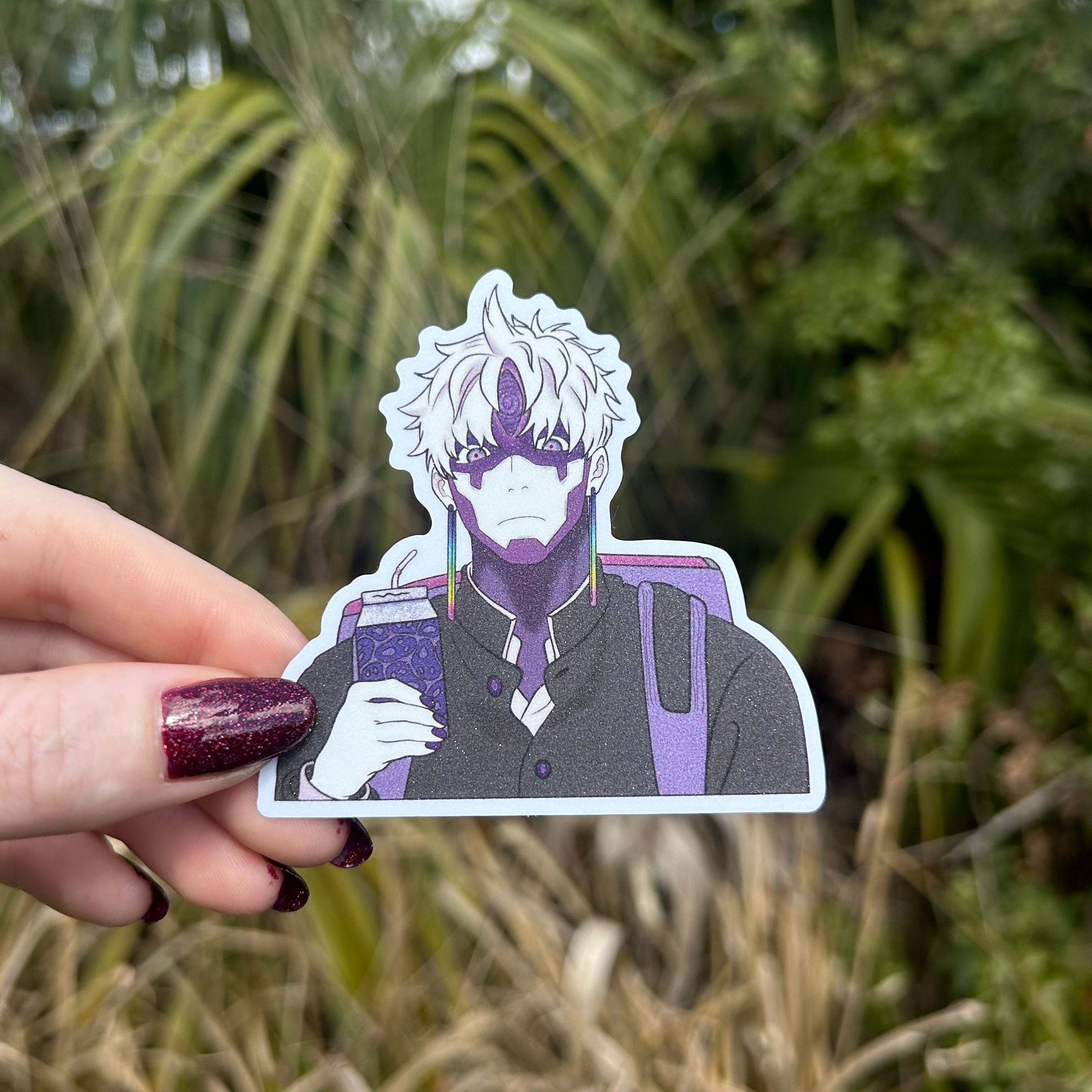 Evil Eye Anime Glitter Sticker