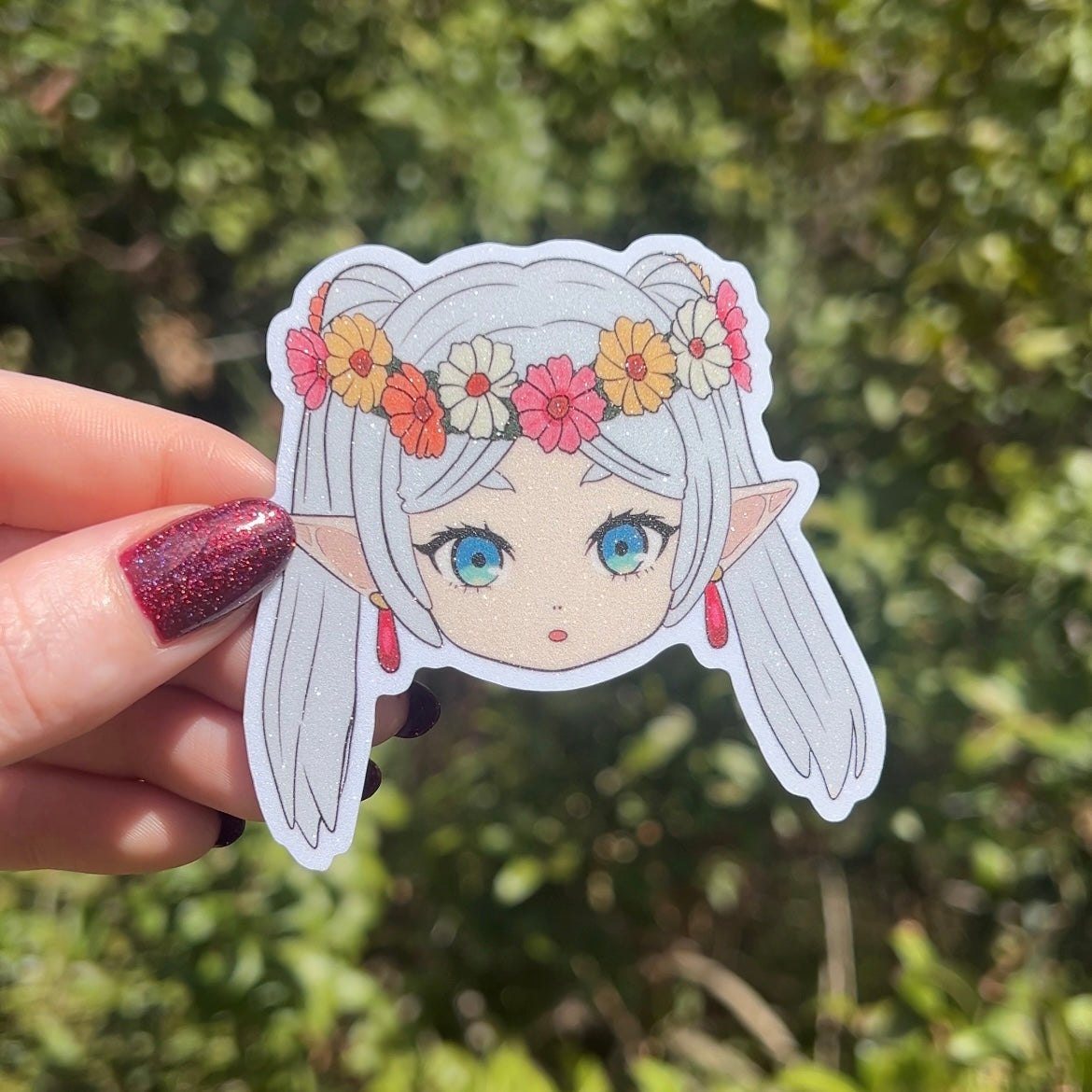 Chibi Mage Anime Glitter Sticker