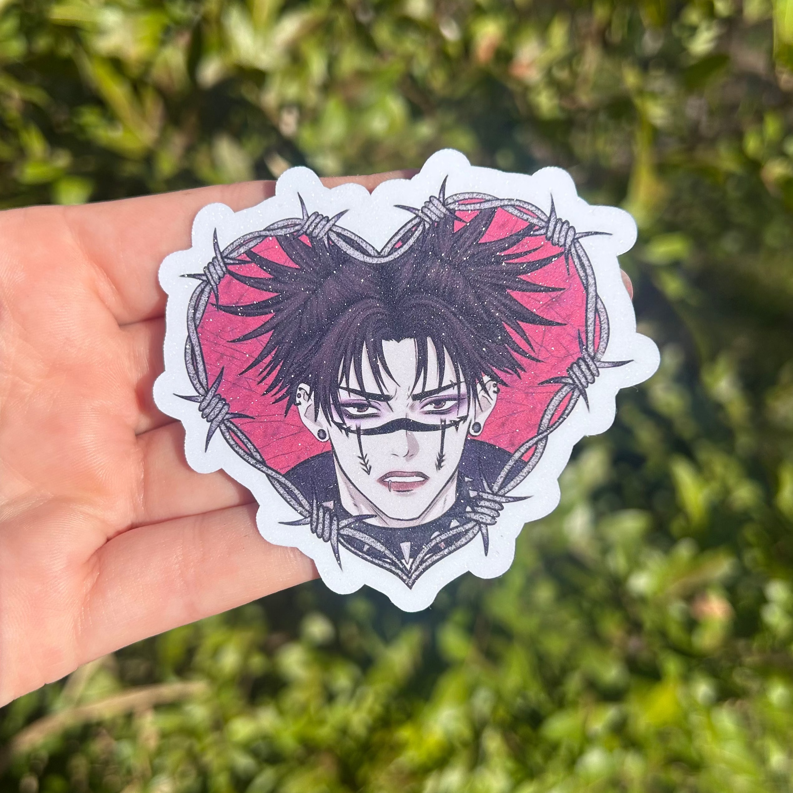 Emo Older Bro Anime Glitter Sticker
