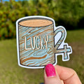 Lucky Coffee Jupiter Astrology Glitter Sticker