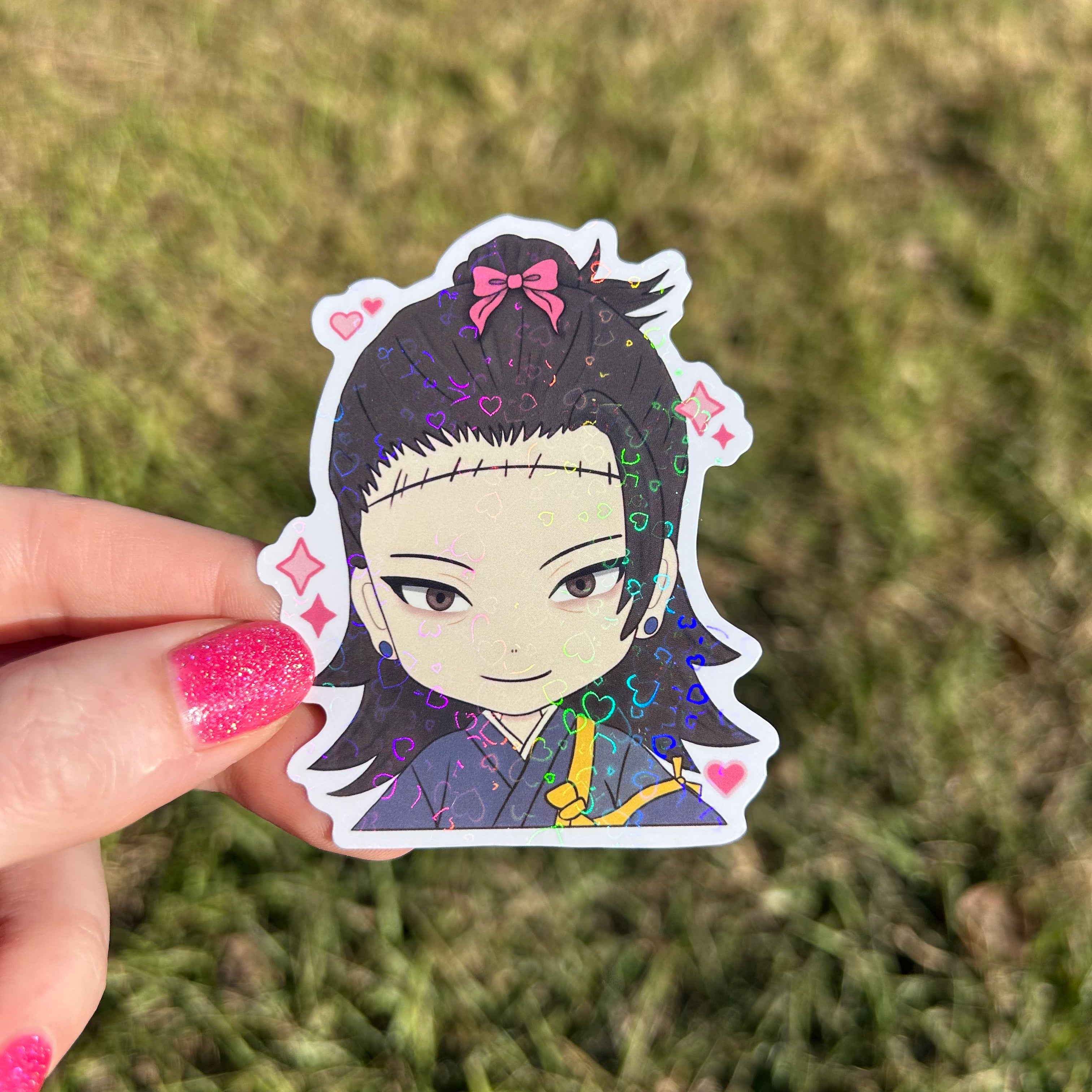 Chibi Evil Sorcerer Anime Holographic Sticker