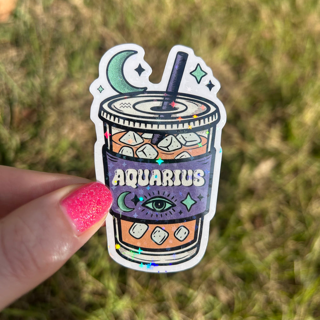 Iced Coffee Zodiac Sticker