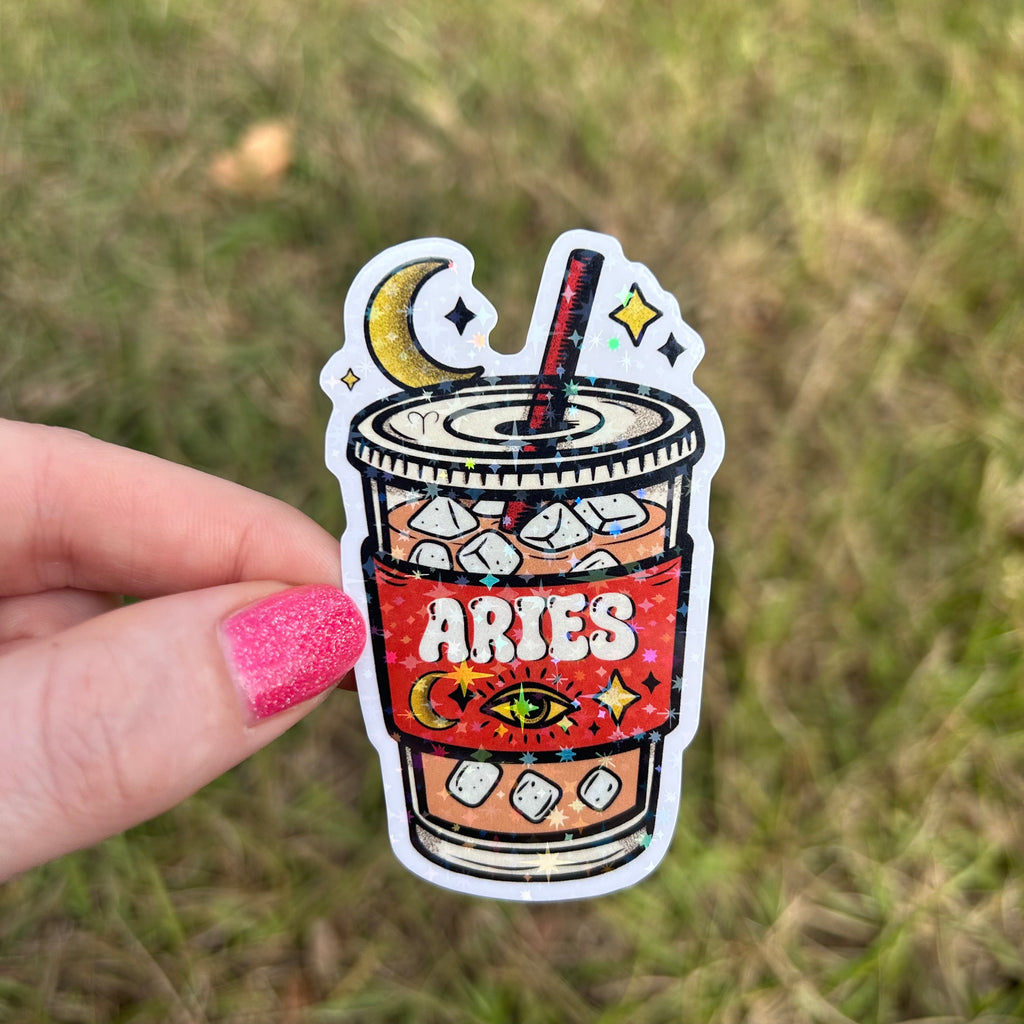Iced Coffee Zodiac Sticker