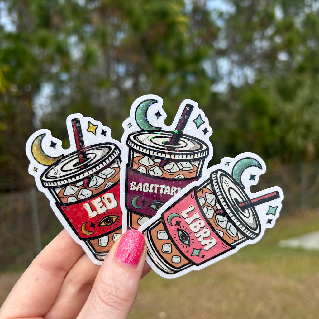 Iced Coffee Zodiac Sticker