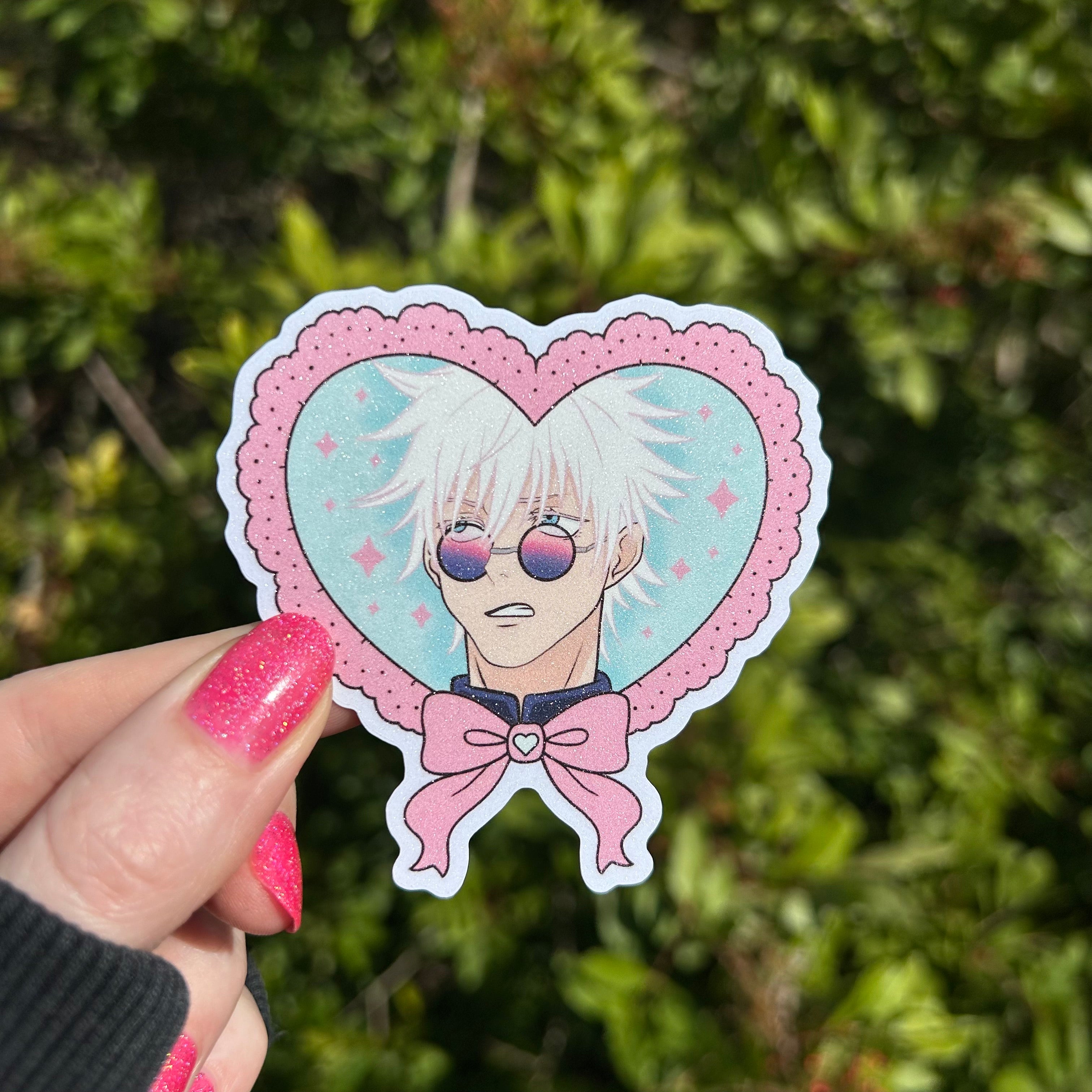 Bratty Sorcerer Anime Glitter Sticker