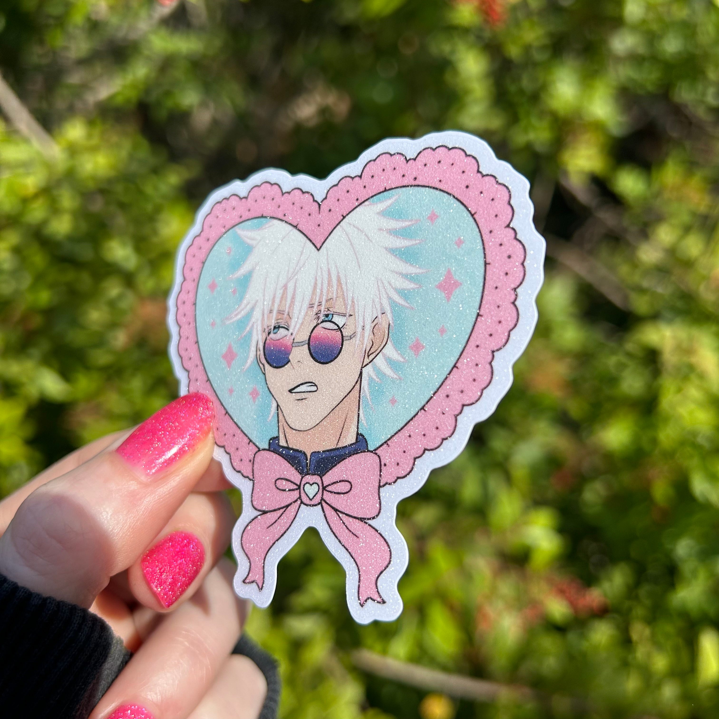 Bratty Sorcerer Anime Glitter Sticker