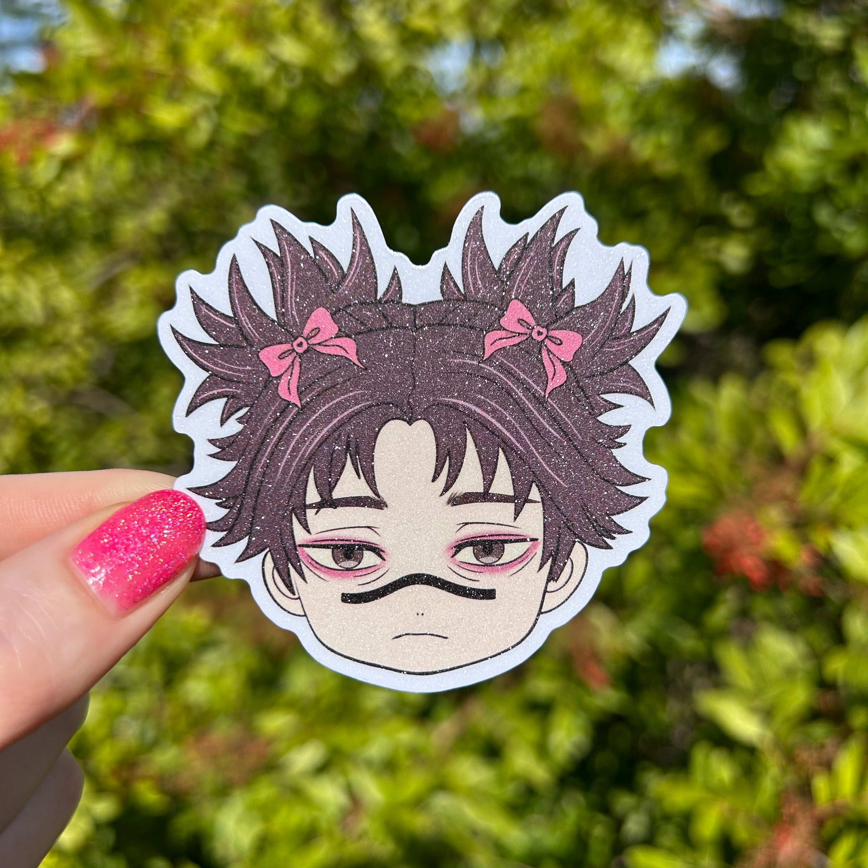 Chibi Older Brother Anime Glitter Sticker