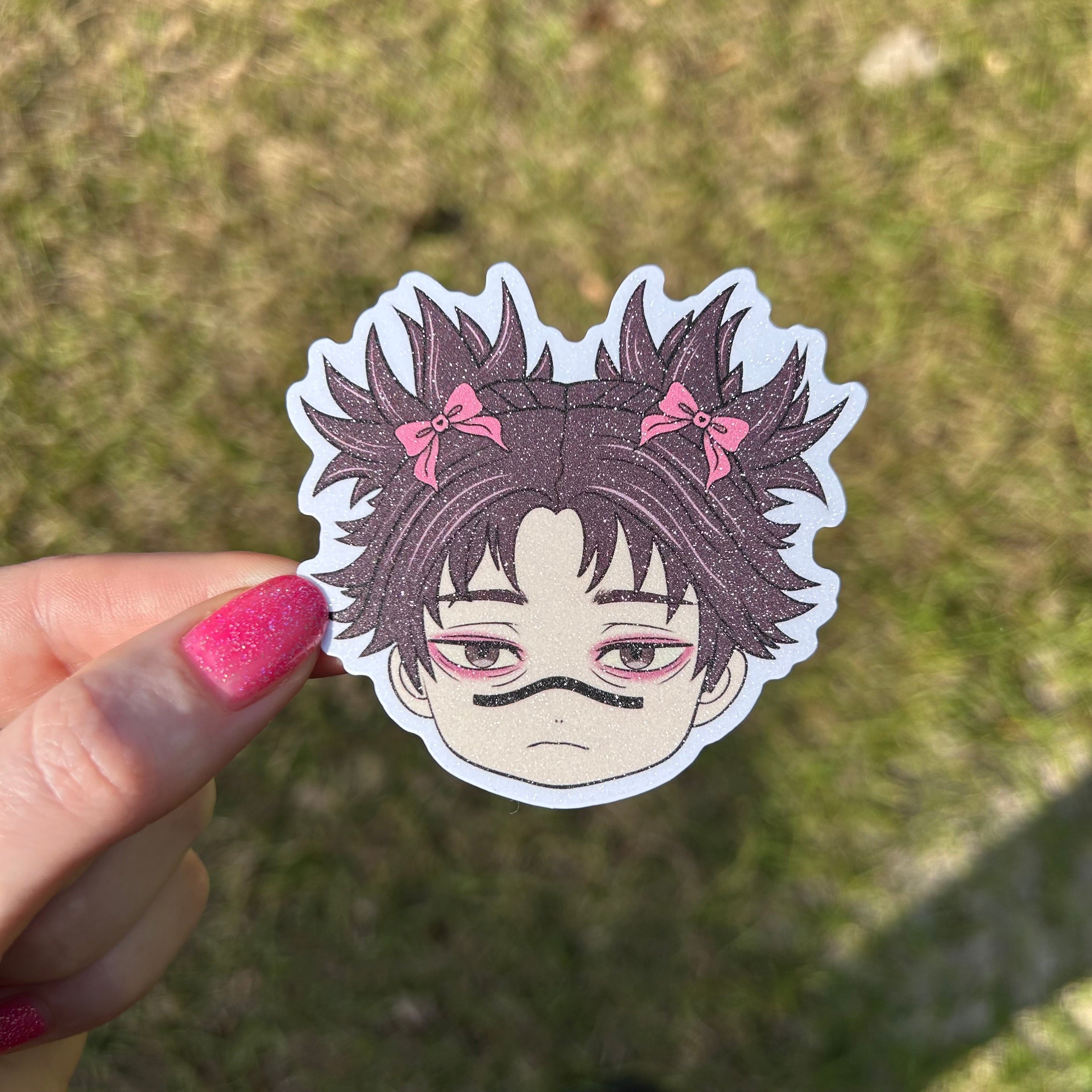 Chibi Older Brother Anime Glitter Sticker
