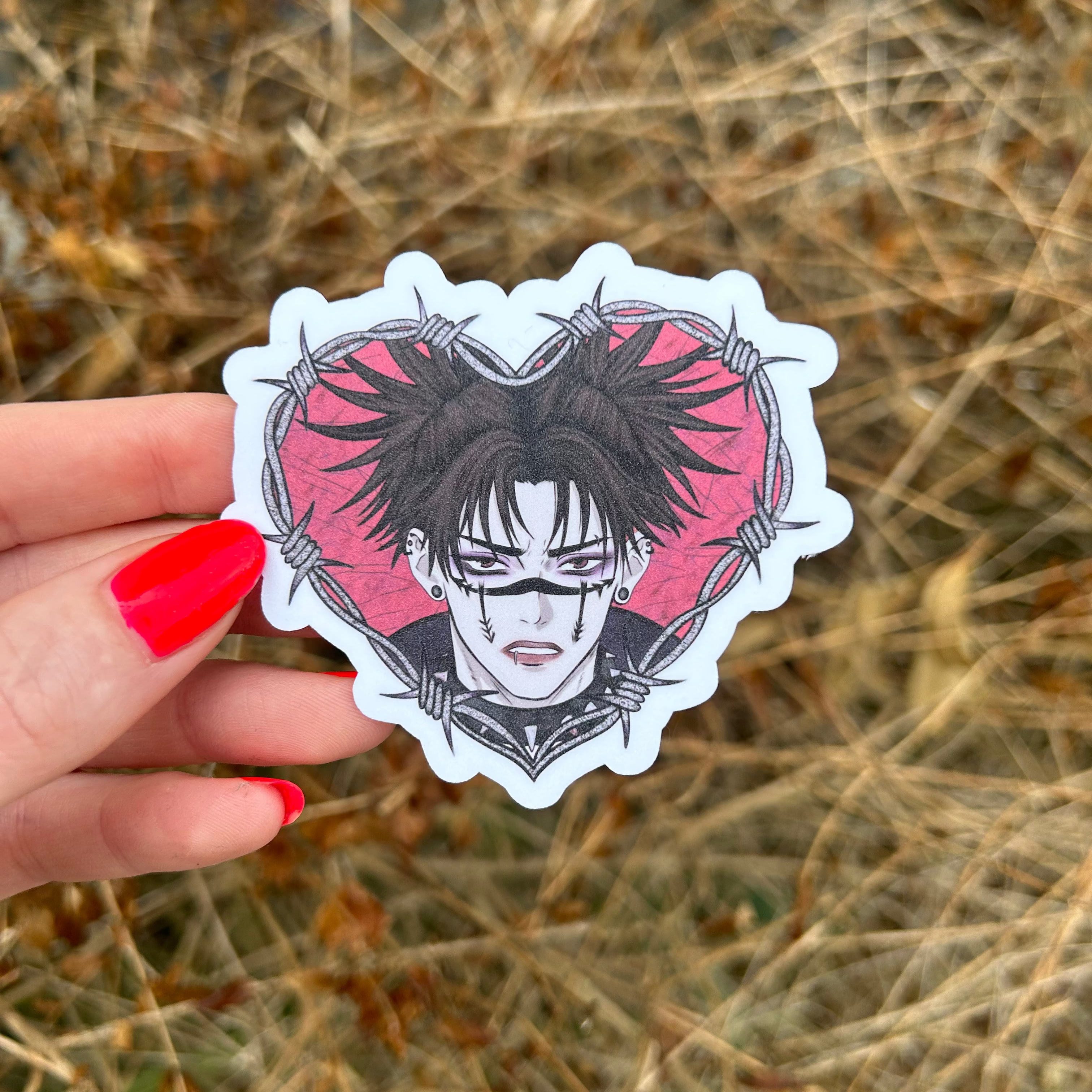 Emo Older Bro Anime Glitter Sticker