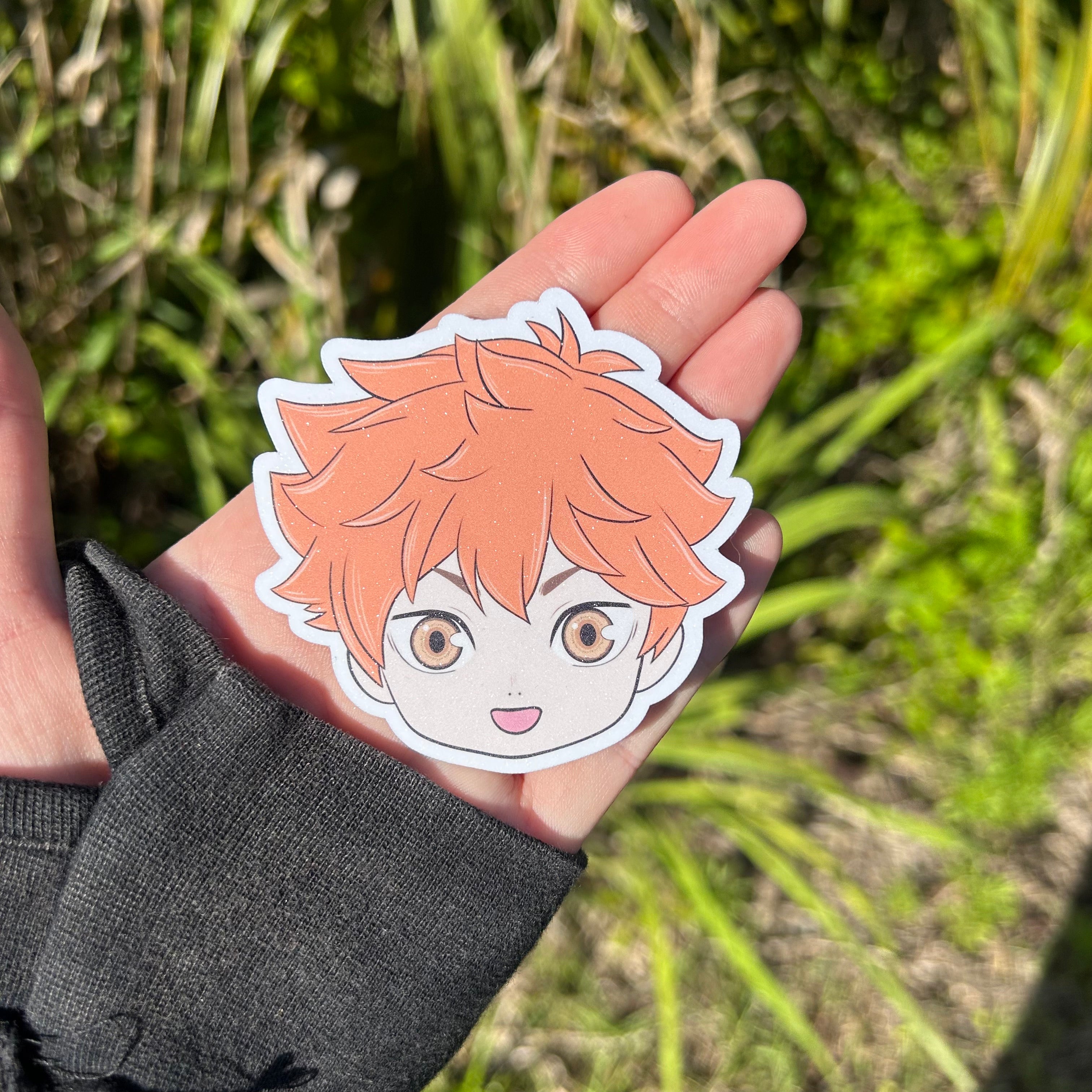 Chibi Volleyball Boy Anime Glitter Sticker