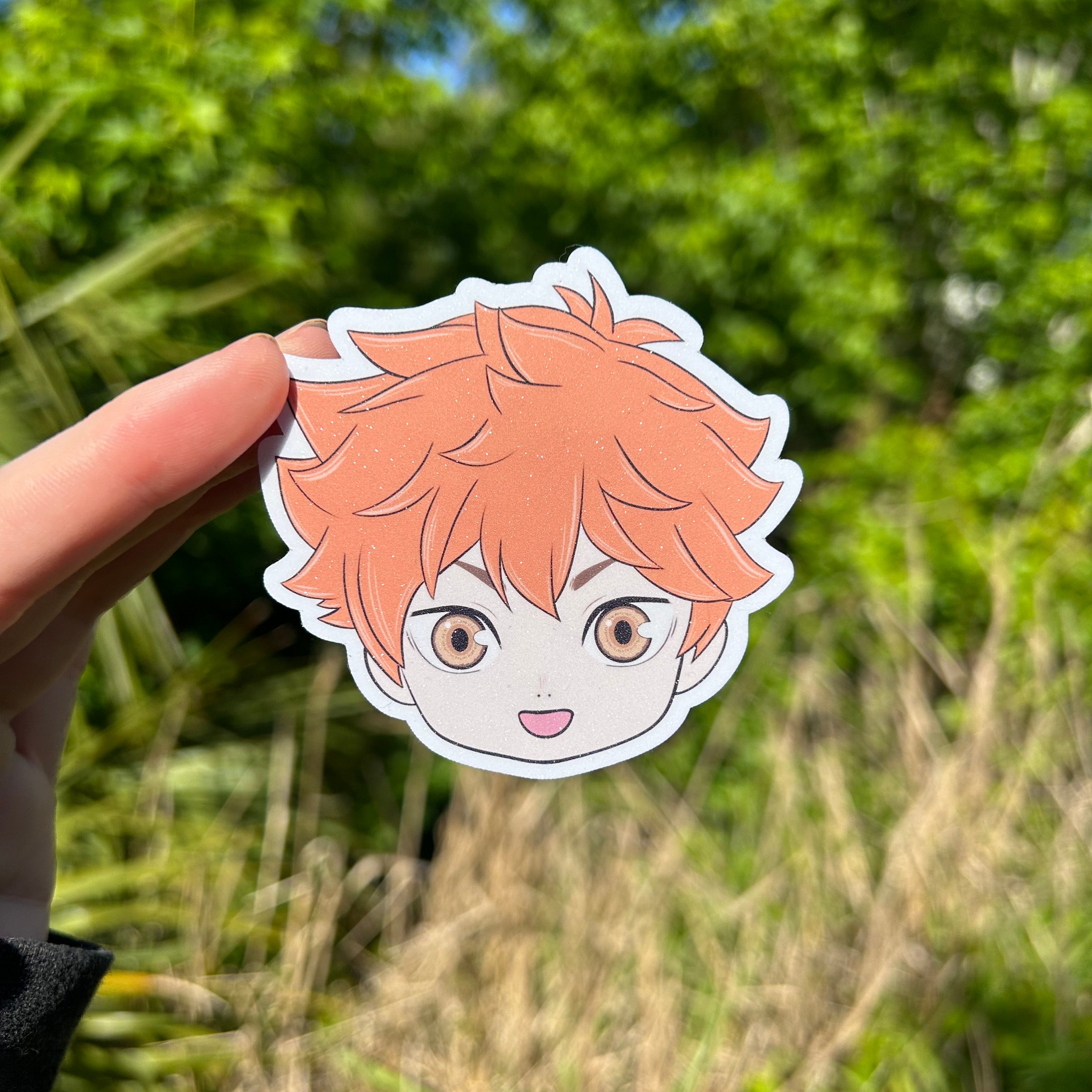Chibi Volleyball Boy Anime Glitter Sticker