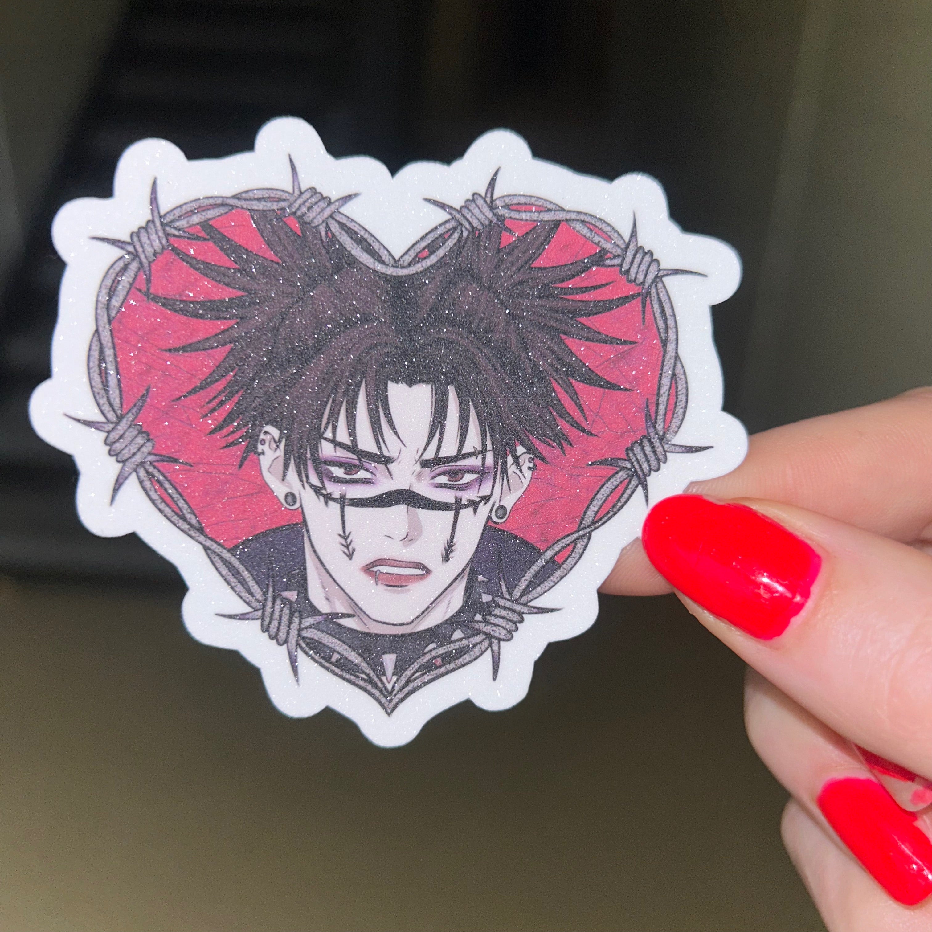 Emo Older Bro Anime Glitter Sticker
