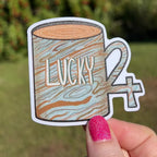 Lucky Coffee Jupiter Astrology Glitter Sticker